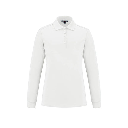 Custom Long Sleeve Pique Mesh Polo - Ladies