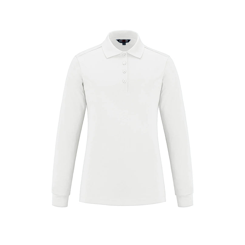 Custom Long Sleeve Pique Mesh Polo - Ladies
