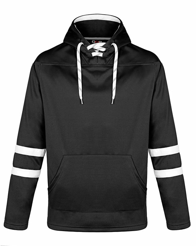 Custom Dangle Pullover Hockey Lace Hooded Sweatshirt - Adult