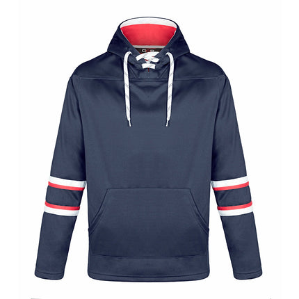 Custom Dangle Pullover Hockey Lace Hooded Sweatshirt - Adult