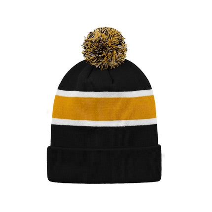 Custom Striped Knit Cuff Toque with Pom-Pom