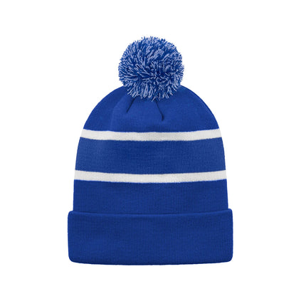 Custom Striped Knit Cuff Toque with Pom-Pom