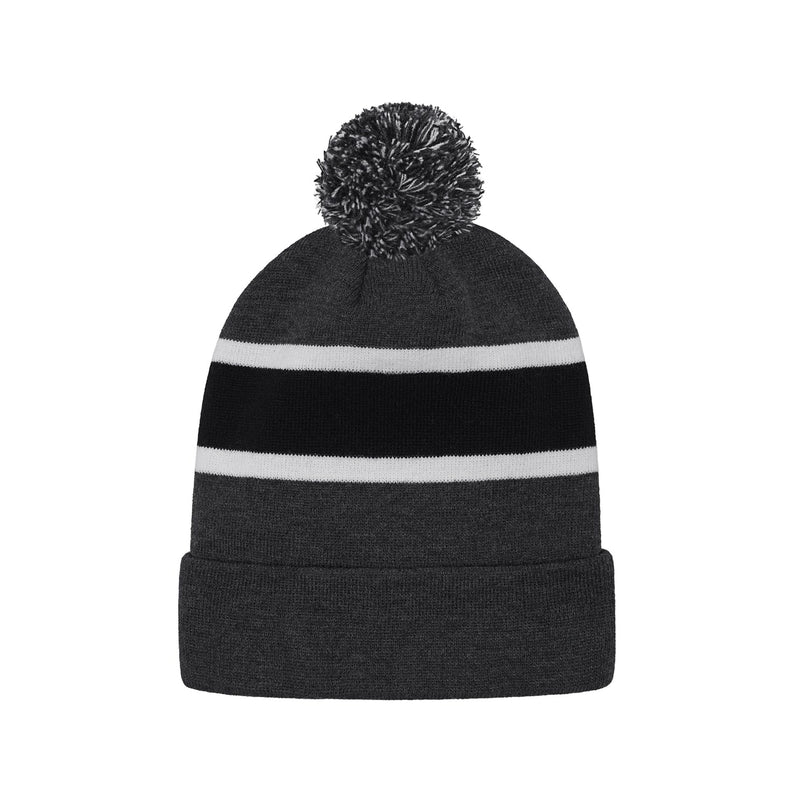 Custom Striped Knit Cuff Toque with Pom-Pom