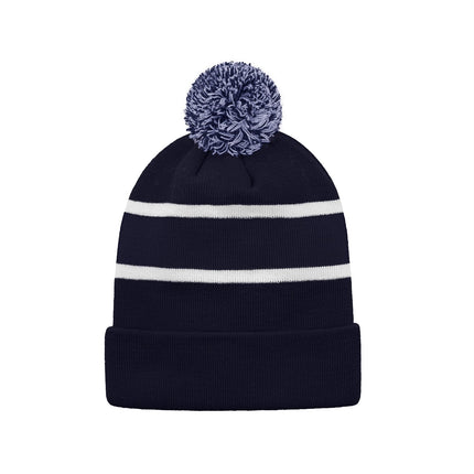 Custom Striped Knit Cuff Toque with Pom-Pom