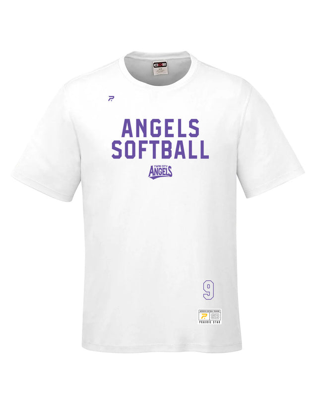 Angles Softball Performance Crewneck Tee – Youth White