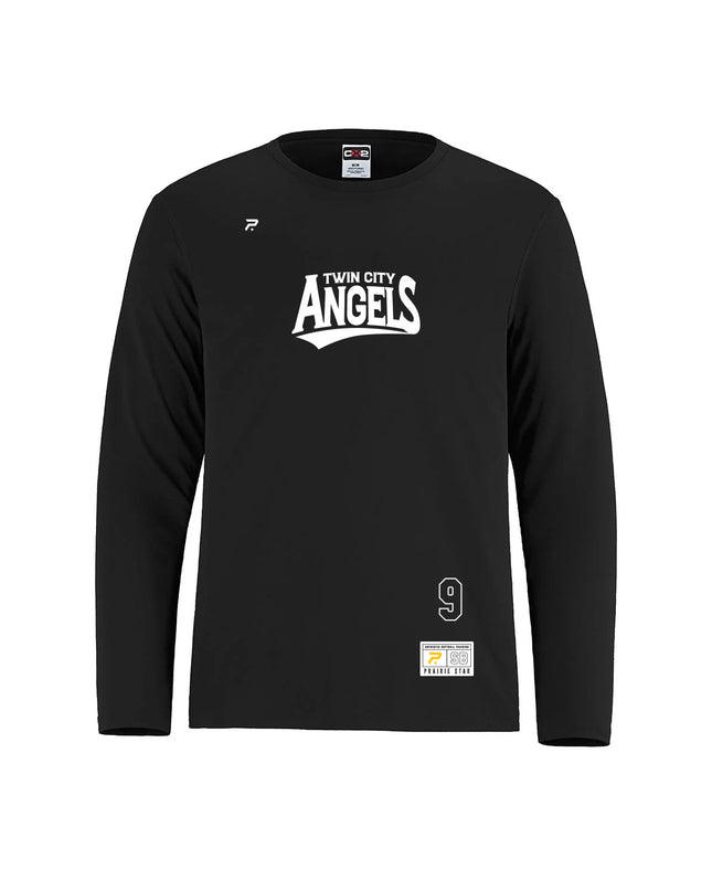 Angels Logo Long Sleeve Tee – Youth Black