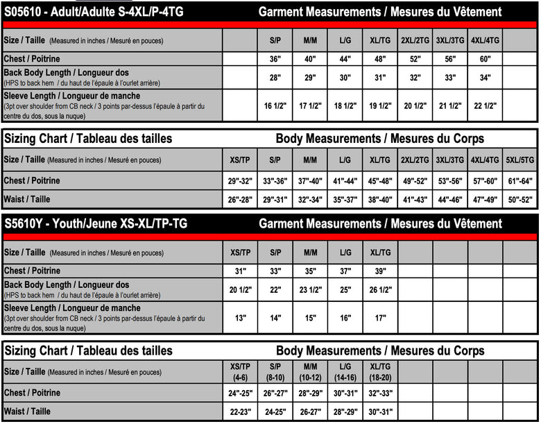 Size chart