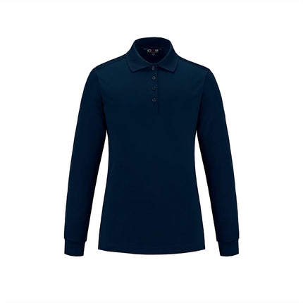 Custom Long Sleeve Pique Mesh Polo - Ladies