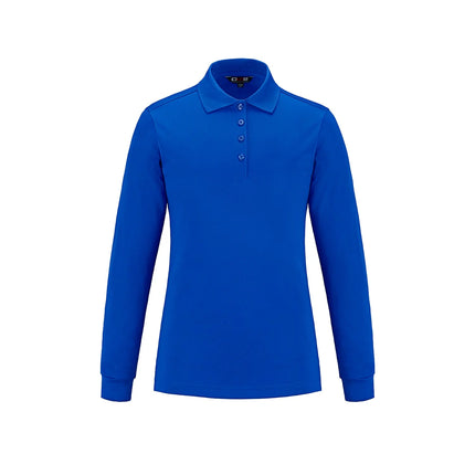 Custom Long Sleeve Pique Mesh Polo - Ladies