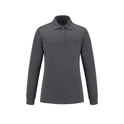 Custom Long Sleeve Pique Mesh Polo - Ladies