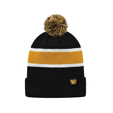 Warman Wildcats Striped Knit Cuff Toque with Pom-Pom
